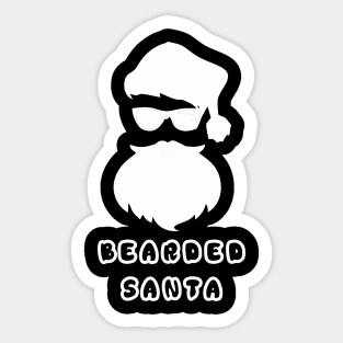 bearded santa white image tshirt Sticker